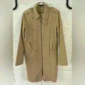 Theory Coat Jacket Minimalist Neutral Tan Camel Color Women’s Cotton Sz M